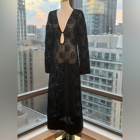 🆕 SIR THE LABEL 🧿 NWOT Rayure Long Sleeve Crochet Maxi Dress, Sz 2 US 6 - Picture 3 of 15
